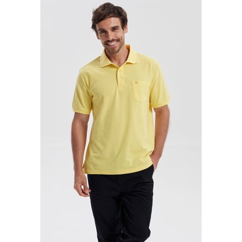 Fashionspark - Polera Hombre Piqué Básica Lisa Amarillo - V