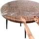 thumbnail image 1 of Mantel de vinilo ajustado redondo claro para mesas de diámetro - cubierta de mesa elástica de uso pesado protector de paño de mesa de plástico con borde elástico (76 * 243 cm), 1 of 3