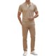 thumbnail image 2 of INSPIRE CHIC Camisetas Henley de Hombre de Manga Corta Casual con Ribete en Contraste XL Beige, 2 of 6