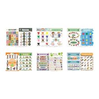 Magideal - 12 Piezas De Póster Educativo, Jardín De Infantes, Gráficos De Pared, Decoración De Pared, Gráficos De Aprendizaje De Inglés, Carteles De Aprendizaje