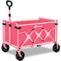 Wagon Cart Sekey Con Capacidad De 100 Kg, Plegable Y Ligero, Color Rosa