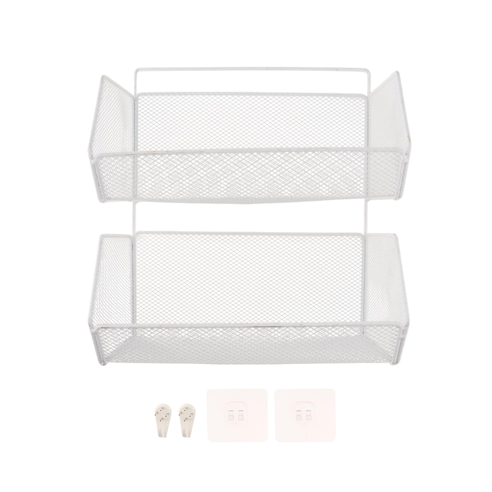 Magideal - Cesta De Alambre Colgante Para El, Cesta De Fruta Colgante, Cesta De Organización, Estante De Armario, Organización De Cocina Para Gabinetes, Despensa Doble Capa Grande