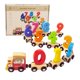 thumbnail image 1 of Set de tren WOODENFUN con números para niños de 1, 2 y 3 años con coches, color rojo, 1 of 6