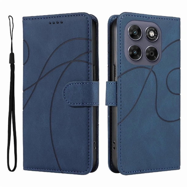 Funda tipo cartera con tapa para Motorola MOTO G67 5G con tarjetero, soporte y cubierta magnética Azul