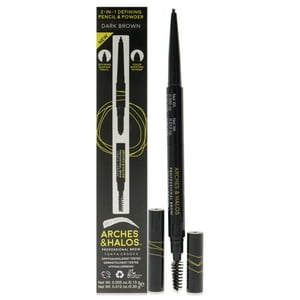 Arches And Halos - Lápiz Y Polvo Para Cejas Definidores 2 En 1 - Marrón Oscuro De Para Mujeres - 0.017 Oz De Maquillaje