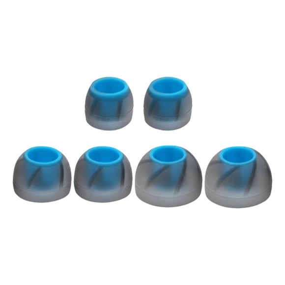 3 pares de tapones para los oídos, cómodos tapones de repuesto con aislamiento de sonido en tamaños S/M/L para auriculares internos, diámetro interior Azul Claro Gris