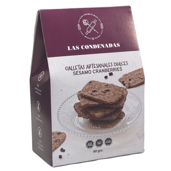 Galleta Sésamo Cranberries Mini 6 Un, 60 g