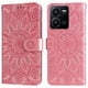 thumbnail image 5 of Funda tipo cartera FOXDOCK para Vivo Y35 4G , diseño girasol en relieve, cuero PU, cierre magnético, soporte y tarjetero, 5 of 5