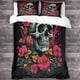 thumbnail image 3 of Juego de ropa de cama de 3 piezas con funda nórdica de calavera gótica con estampado digital tridimensional, funda de almohada a juego con cremallera., 3 of 3