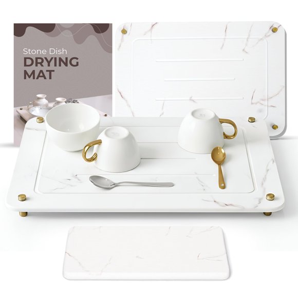 Tapete de Secado Dropereum 39x29 cm + Organizador para Fregadero