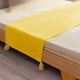 thumbnail image 3 of Piecera para cama 2 plaza - king en lino pompones 70x210 cm color amarillo, 3 of 3