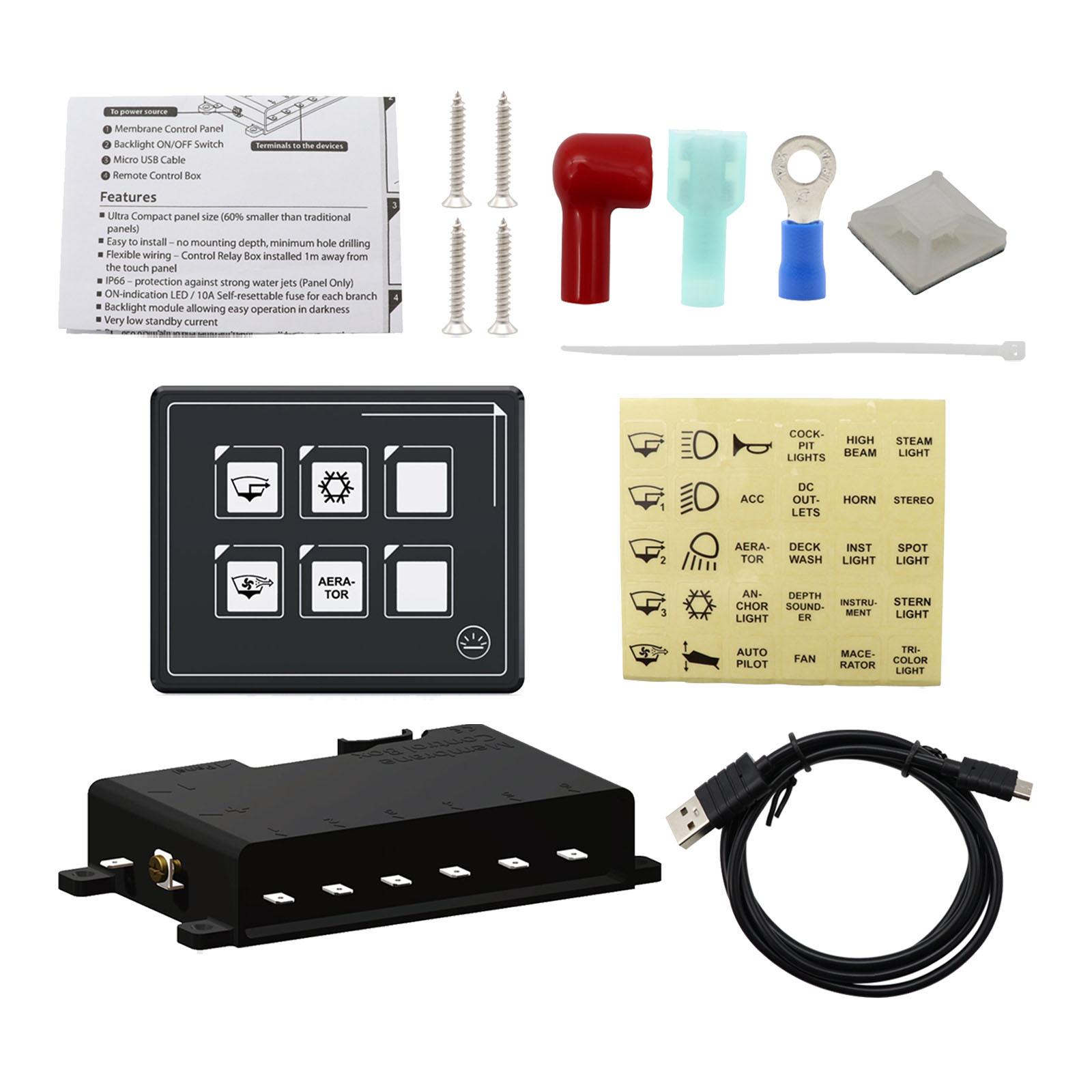 Ioensy - Panel De Control Switch Compact 6 Panel De Interruptor De Pandillas Para Truck Marine Auto