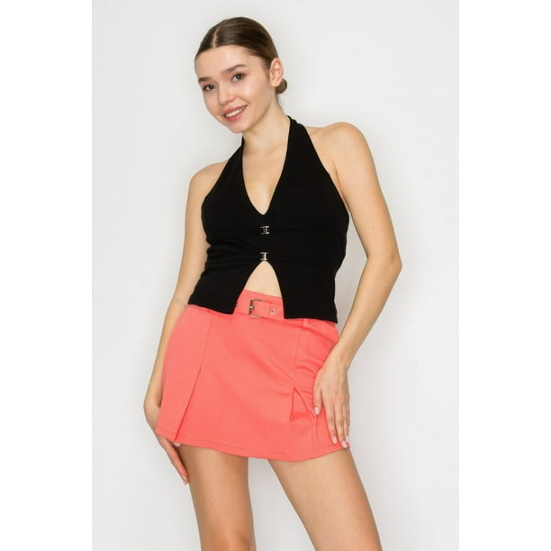 Top con Espalda Abierta y Hebilla con Cuello Halter