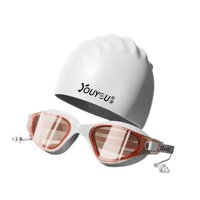 Magideal - Gafas De Natación Con Gorro De Natación, A Prueba De Fugas, Antivaho, Portátiles, Para Piscina, Para Hombres Y Mujeres, Gafas De Natación Impermeables