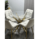 thumbnail image 3 of Pack 2 Sillas De Comedor Roma Tapiz Felpa Base Resistente Dorada - Beige, 3 of 3