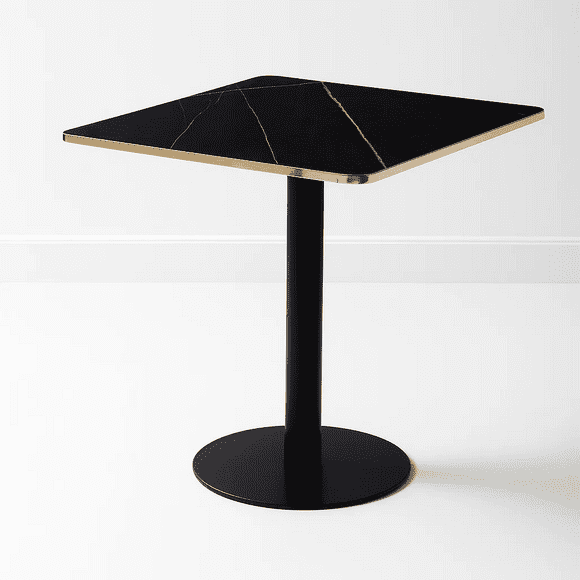Mesa Luxor de Mdf Efecto Marmol Negro con Dorado