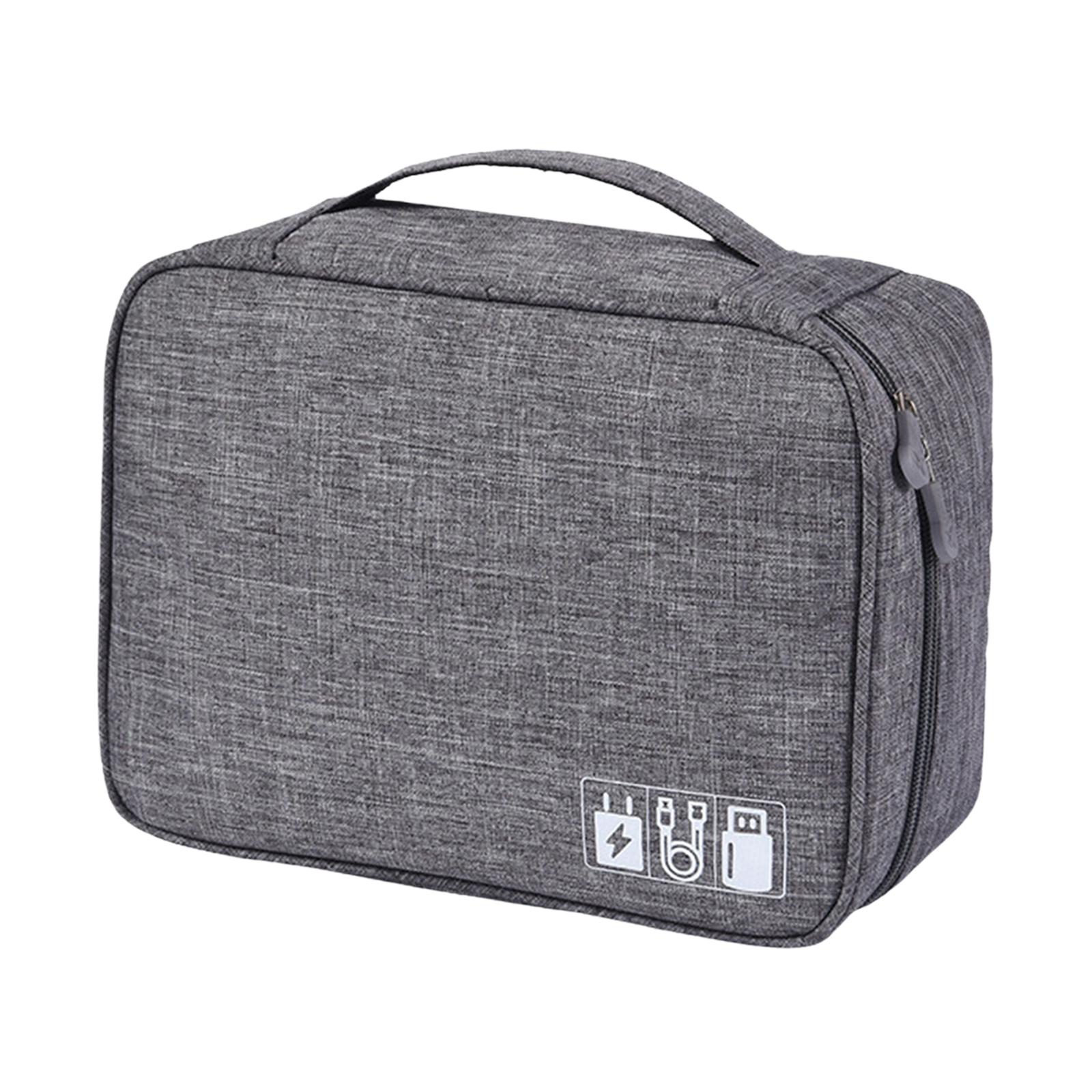 Magideal - Estuche Para Banco De Energía, Caja De Almacenamiento De Cable De Datos, Estuche De Transporte, Bolsa Organizadora Electrónica Para Disco Duro Externo Gris