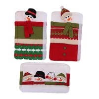 Xusx111 - Conjunto De 3 Piezas De Navidad Muñeco De Nieve Cubiertas De La Manija De La Puerta Del Refrigerador Cubiertas De La Manija Del Electrodoméstico Decoraciones De Navidad Se Ajusta Al Tamaño E