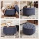 thumbnail image 4 of Puf COLAMY Redondo de 64 cm Azul con Almacenamiento y Mesa de Café, 4 of 5