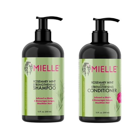 Mielle Organics - Set De Productos Para El Cabello: Champú Y Acondicionador Mielle Rosemary Mint