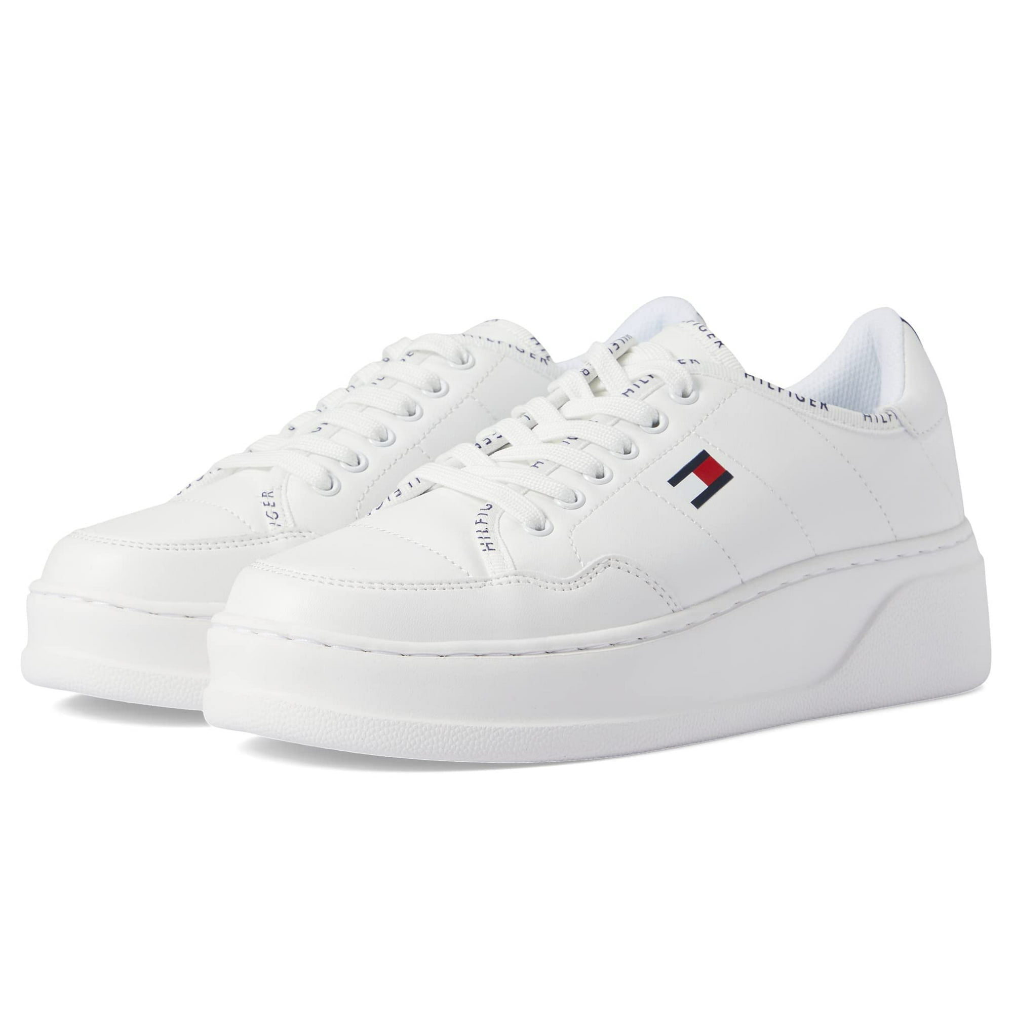 Zapatilla Tommy Hilfiger Grazie Para Mujer, Piel Sintética, Color Blanco