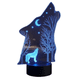 thumbnail image 1 of Lampara Ilusion 3D Lobo de 7 colores, Base touch, 1 of 6