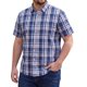 thumbnail image 1 of INSPIRE CHIC Camisas a Cuadros de Manga Corta para Hombre Grande y Alto Botón Abajo Tops XL Azul Marino Púrpura, 1 of 5