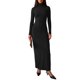 thumbnail image 1 of INSPIRE CHIC Vestido de Cuello Alto para Mujer Casual Fiesta Club Ajustado de Manga Larga Pequeño Negro, 1 of 5