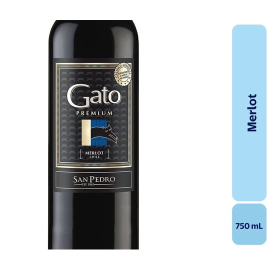 Vino Merlot Botella 750 mL Gato