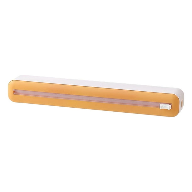 Cortador de Papel de Aluminio, Dispensador de Papel de Plástico, Ventosa, Profesional, Fácil de Usar, Organizador de Papel de Aluminio para Alimentos, Amarillo blanco