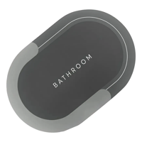 Belida - Alfombra Tapete Absorbente Para Baño Antideslizante Hogar Color Gris Ovalada