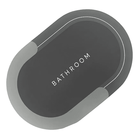 Belida - Alfombra Tapete Absorbente Para Baño Antideslizante Hogar Color Gris Ovalada