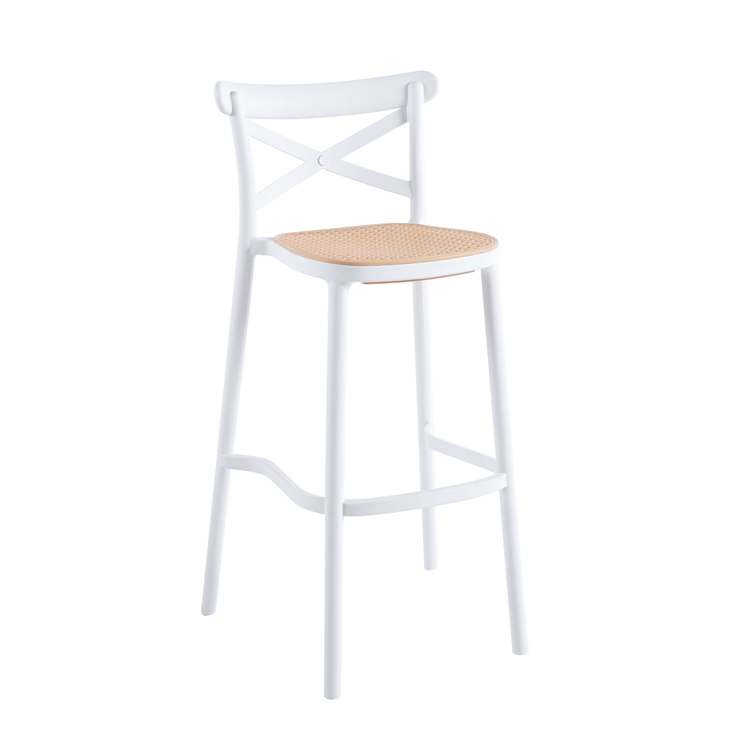 Klik Muebles - Taburete Crossback Danubio Piso De Bar O Terraza Exterior - Blanco