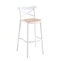 Klik Muebles - Taburete Crossback Danubio Piso De Bar O Terraza Exterior - Blanco