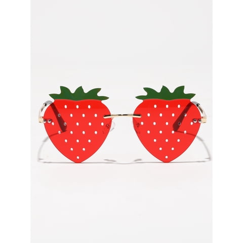 Polasup Gafas Lentes De Sol Gafas De Sol De Fresa Con Personalidad Para Mujer, Lentes Divertidas Para Exteriores, Moda, Fiesta Y Decoraci贸N De Baile