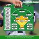 thumbnail image 2 of Pizarra magnética borrable en seco para alineación de béisbol NDQC, verde, 2 of 7