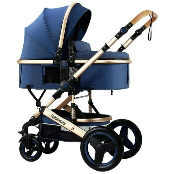 Coche Cuna Moisés Con Accesorios LuBabycas Azul