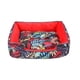 thumbnail image 1 of Cama Para Mascotas Diseño Plantas Rojo Mediano, 1 of 2