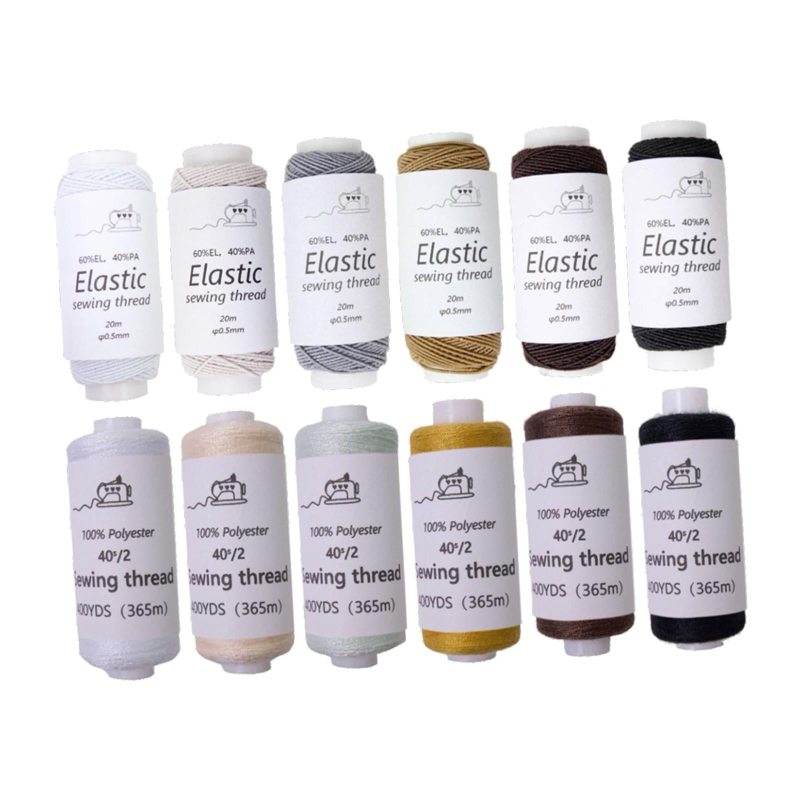Magideal - 12 Piezas De Hilo De Costura Elástica Colección De Cordones Elásticos Pulsera De Cuerda Elástica Que Fabrica Cordón Para Tejido Diy Craftman Beginners Tono De La Tierra