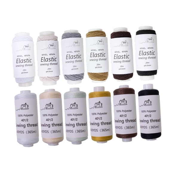 12 piezas de hilo de costura elástica colección de cordones elásticos pulsera de cuerda elástica que fabrica cordón para tejido DIY Craftman Beginners Tono de la tierra