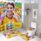 thumbnail image 1 of El aula de Caitie-theme 4-Piece Shower Curtain Set with Rugs, Waterproof Bathroom Decor Set Includes Bath Mat, U-Shaped Rug, Toilet Lid Cover and Curtain with Hooks, 1 of 6