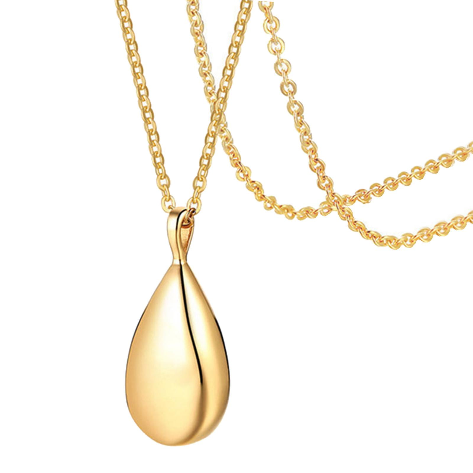 Magideal - Collar Con Colgante De Urna Para Hombre Y Mujer, Colgante De Gota, Soporte De Moda, Colgante De Cremación Para Cenizas, Perfume, Materiales Especiales Dorado