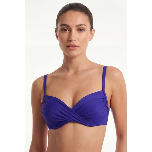 Bikini estilo sostén torcido copa c azul brillante Talla 50