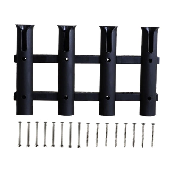 Soporte De Ca?a De Pescar Tubo De Soporte De 4 Postes Para Barco Marine Side-Mount Negro