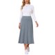 thumbnail image 2 of Falda de suéter en línea A para mujer INSPIRE CHIC Otoño Invierno Cintura alta elástica Falda midi de punto acanalado L Gris, 2 of 6