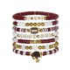 thumbnail image 1 of Pulseras ecozran pack de 7 unidades granate y blanco – regalo para fans de fútbol americano, 1 of 4