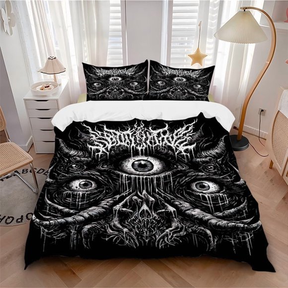 Spectralize: Anime Horror Bedding - Includes One Quilt Cover and Two Pillowcases (No Core) - Perfect for Bedroom and Guest Room Decoration Festive Gift Polyeste