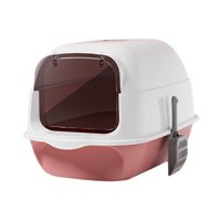 Ioensy - Caja De Arena Para Gatos Con Capucha Y Tapa, Bandeja De Arena Para Gatos Reutilizable, Grande, Antisalpicaduras, Color Rosa