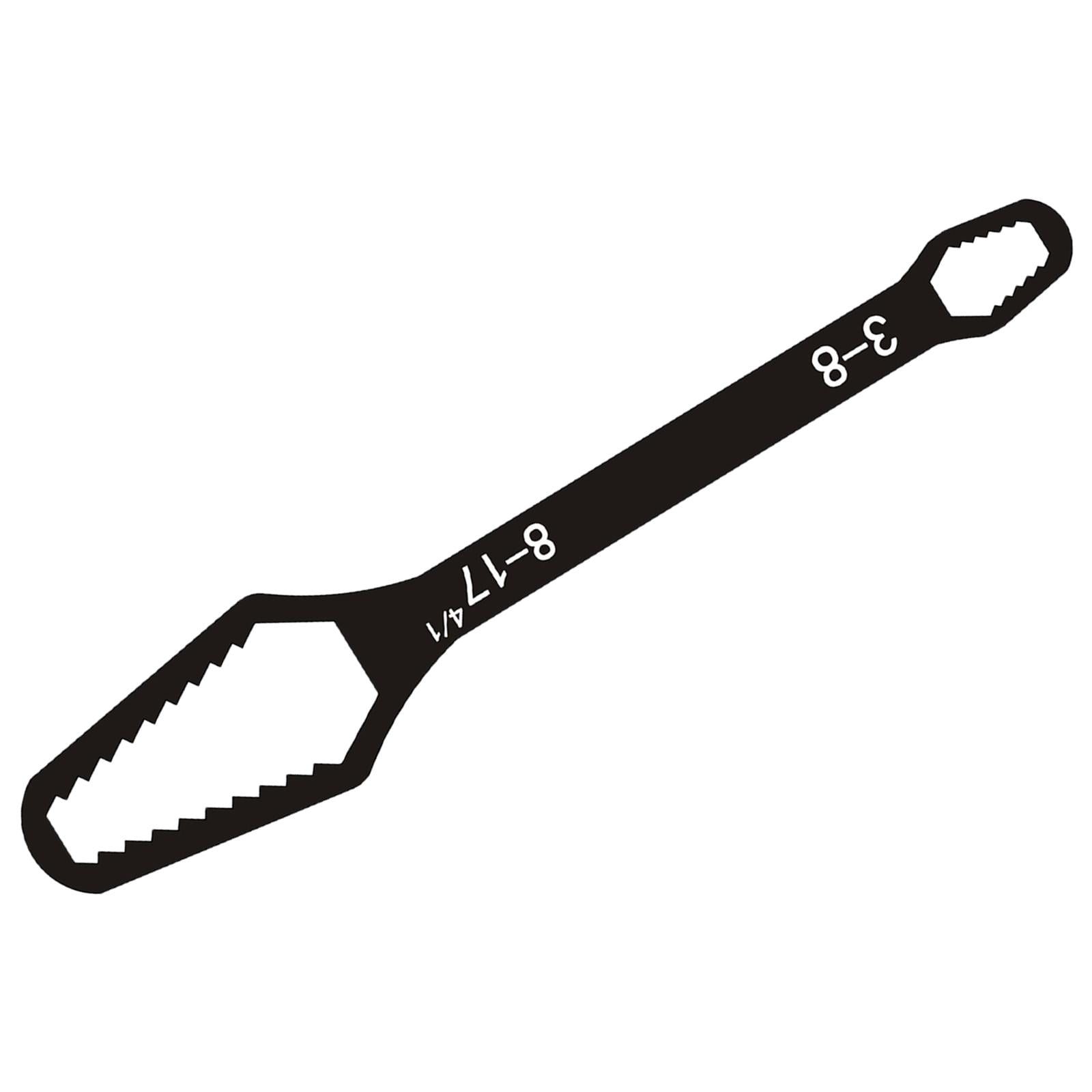 Magideal - Llave De Doble Cabeza, Llave Ajustable Universal, Herramientas Portátiles De Reparación De Automóviles, Llave Multifuncional Versátil De Acero De Alta Negro