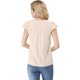 thumbnail image 5 of INSPIRE CHIC Blusa Sólida para Mujer Cuello en V con Volantes Manga Corta Ligera para el Trabajo S Beige, 5 of 7